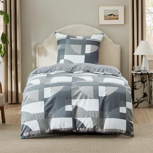 BEDSURE Bettwäsche-Set 135x200 (4-teilig) – Wendebettwäsche OEKO-TEX STANDARD 100 mit Reißverschluss, 2×80x80 Kissenbezü