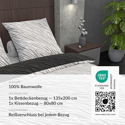 LARAWELL Bettwäsche-Set 135x200 Baumwolle
