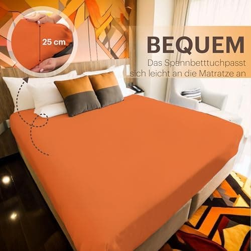 NatureMark Jersey-Spannbettlaken 2er-Pack – 100% Baumwolle, 90 x 200–100 x 200 cm, Creme/Natur