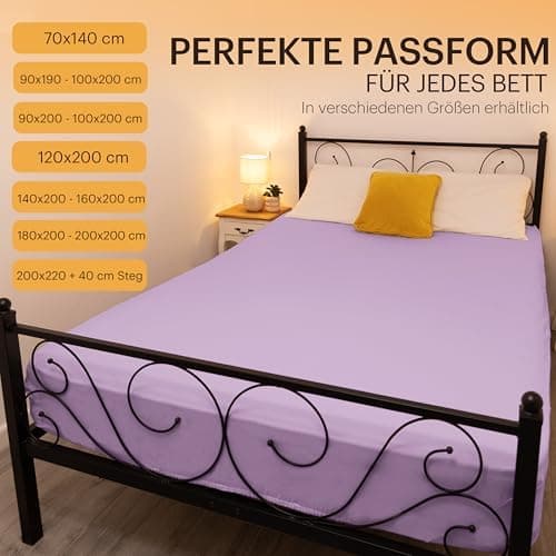 NatureMark Jersey-Spannbettlaken 2er-Pack – 100% Baumwolle, 90 x 200–100 x 200 cm, Creme/Natur