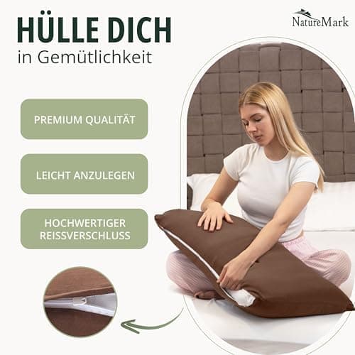 NatureMark Jersey Kissenbezüge – weich & atmungsaktiv, hautfreundlich – 40x40 cm, Anthrazit