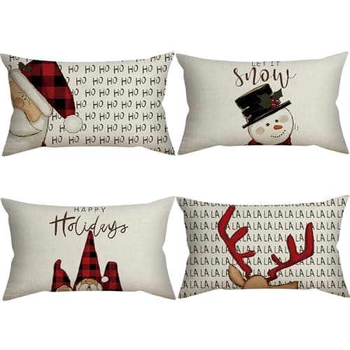 4er Set Kissenbezüge Weihnachten 40×80 cm – festliche Kissenhüllen für Sofa & Wohnzimmer