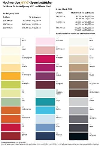 Janine Spannbettlaken Mako-Feinjersey Classic Jersey für Matratzen 180–200 x 200 cm