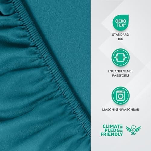 Utopia Bedding Spannbettlaken 180×200 cm – Grau, gebürstete Polyester‑Mikrofaser, OEKO‑TEX zertifiziert