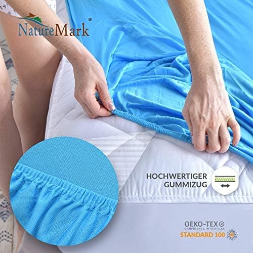 NatureMark Mikrofaser-Spannbettlaken 90x200–100x200 cm, türkis