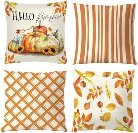 Aitsite 4er-Pack Weihnachts-Kissenbezüge 45 x 45 cm – Winterliche Dekoration für Sofa & Wohnzimmer