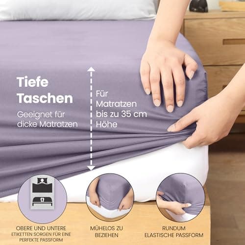 Utopia Bedding Spannbettlaken 180×200 cm – Grau, gebürstete Polyester‑Mikrofaser, OEKO‑TEX zertifiziert