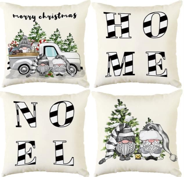 Aitsite 4er-Pack Weihnachts-Kissenbezüge 45 x 45 cm – Winterliche Dekoration für Sofa & Wohnzimmer