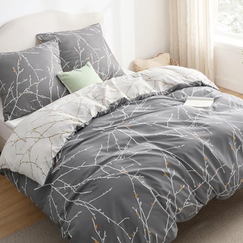 BEDSURE Bettwäsche-Set 135x200 (4-teilig) – Wendebettwäsche OEKO-TEX STANDARD 100 mit Reißverschluss, 2×80x80 Kissenbezü