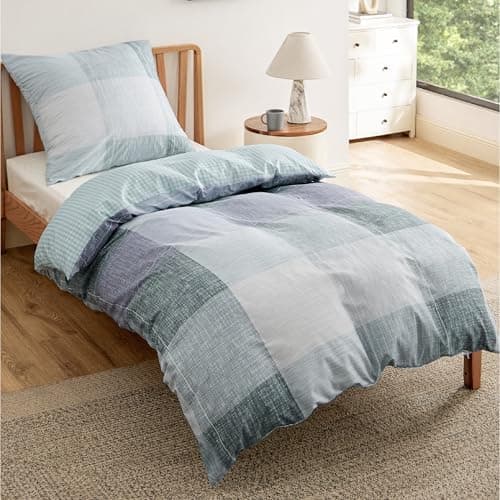 BEDSURE Bettwäsche-Set 135x200 (4-teilig) – Wendebettwäsche OEKO-TEX STANDARD 100 mit Reißverschluss, 2×80x80 Kissenbezü