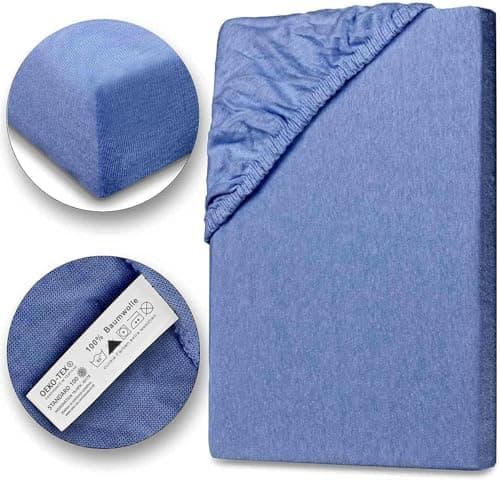 Julido Jersey-Spannbettlaken 140x200 cm – Baumwolle, OEKO-TEX® Standard 100, hautfreundlich & allergikergeeignet, Grün