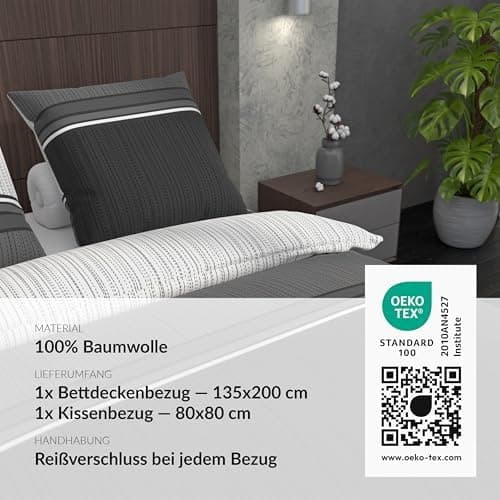 LARAWELL Bettwäsche-Set 135x200 Baumwolle