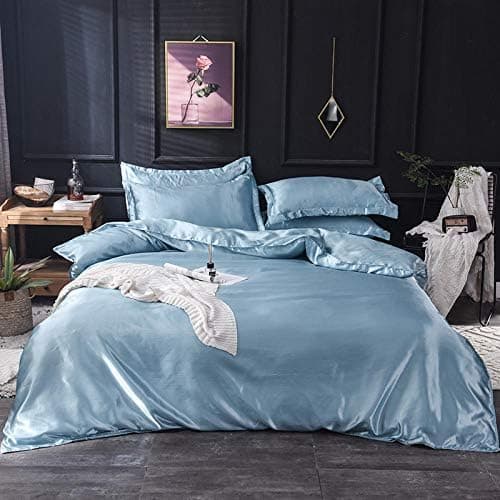 Bettwäsche-Set aus reiner Seide – Blau, Queen- & King-Size