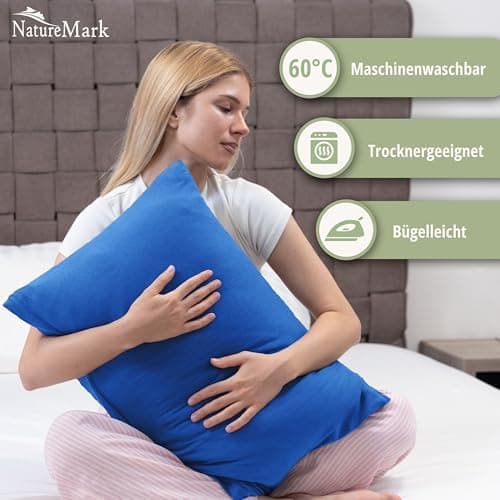 NatureMark Jersey Kissenbezüge – weich & atmungsaktiv, hautfreundlich – 40x40 cm, Anthrazit