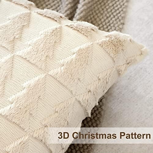 Artscope 2er-Set Kissenbezüge (40x40 cm) – weicher Kurzplüsch Wollsamt, Schneeflocke Creme Beige