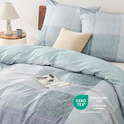 BEDSURE Bettwäsche-Set 135x200 (4-teilig) – Wendebettwäsche OEKO-TEX STANDARD 100 mit Reißverschluss, 2×80x80 Kissenbezü
