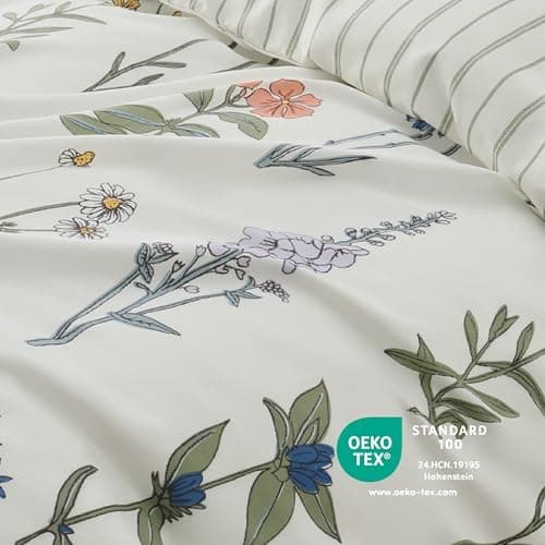 BEDSURE Bettwäsche-Set 135x200 (4-teilig) – Wendebettwäsche OEKO-TEX STANDARD 100 mit Reißverschluss, 2×80x80 Kissenbezü