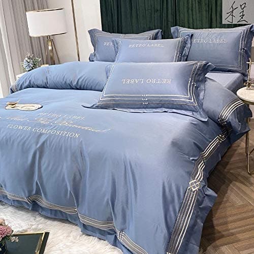 Doppelseitiger Sommer-Bettbezug aus europäischer Eisseide, kühlend & wendbar – 4‑teiliges Set 200×230 cm für 1,5 m Bett