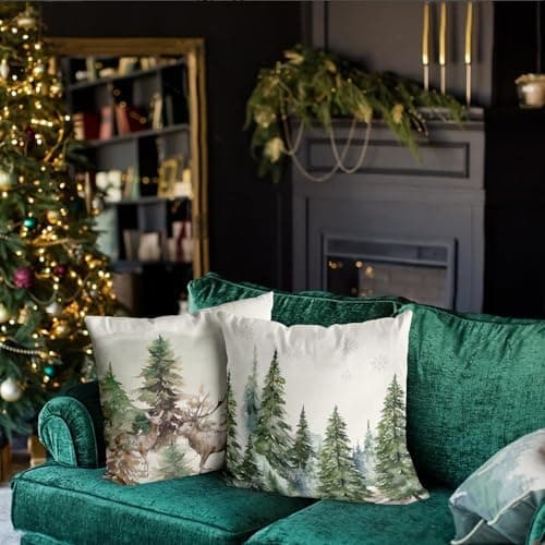 Aitsite 4er-Pack Weihnachts-Kissenbezüge 45 x 45 cm – Winterliche Dekoration für Sofa & Wohnzimmer