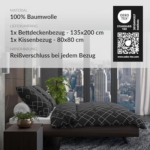 LARAWELL Bettwäsche-Set 135x200 Baumwolle