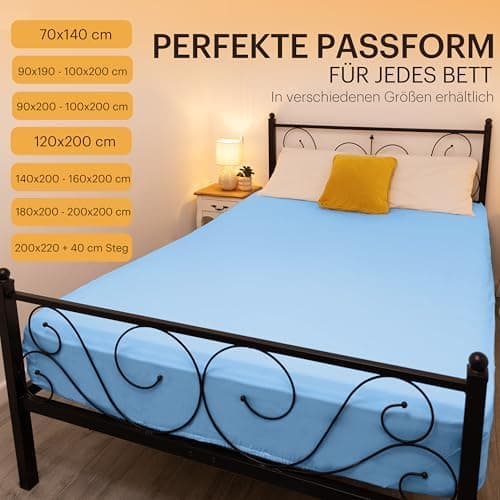 NatureMark Jersey-Spannbettlaken 2er-Pack – 100% Baumwolle, 90 x 200–100 x 200 cm, Creme/Natur