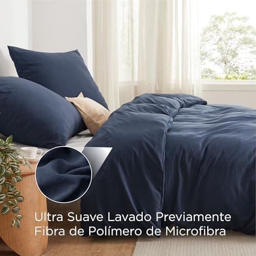 BEDSURE Bettwäsche 135x200 4‑teilig – Weiches Baumwoll‑Feeling Bettwäsche‑Set 135 x 200 cm, inkl. 2 Kissenbezüge 80x80,