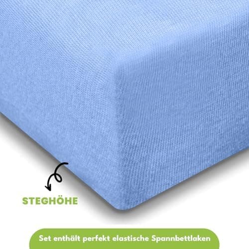 Julido Jersey-Spannbettlaken 140x200 cm – Baumwolle, OEKO-TEX® Standard 100, hautfreundlich & allergikergeeignet, Grün