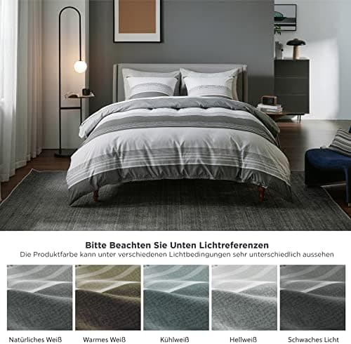BEDSURE Bettwäsche-Set 135x200 (4-teilig) – Wendebettwäsche OEKO-TEX STANDARD 100 mit Reißverschluss, 2×80x80 Kissenbezü