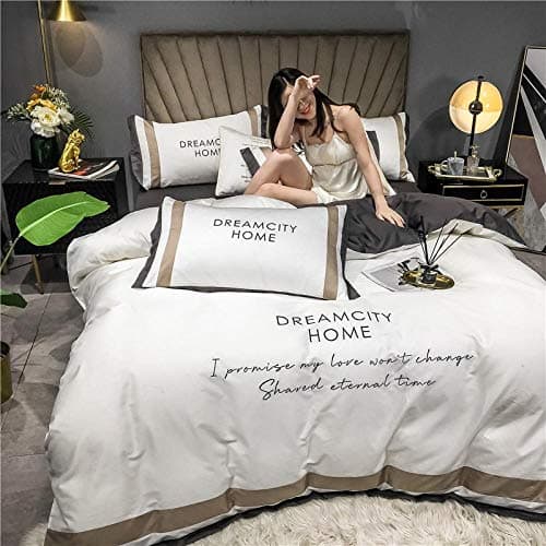 Bettwäsche 4‑teilig – Nordic Light Luxury, 60er langstapelige Reine Baumwolle, Helles Steinblau