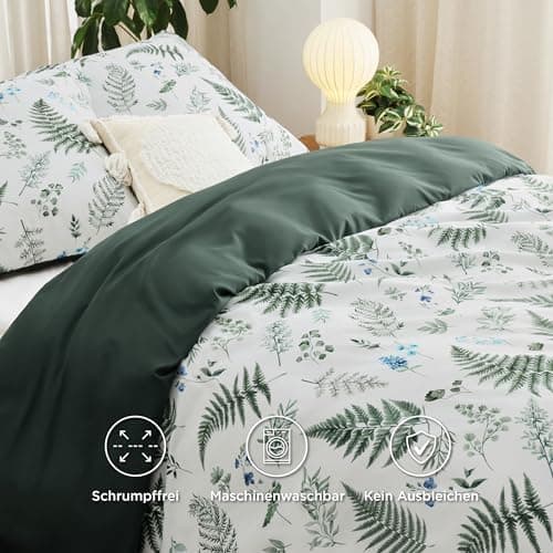 BEDSURE Bettwäsche-Set 135x200 (4-teilig) – Wendebettwäsche OEKO-TEX STANDARD 100 mit Reißverschluss, 2×80x80 Kissenbezü