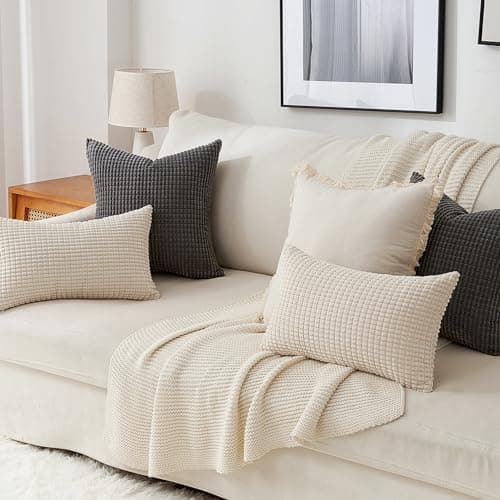Topfinel Kissenbezüge 40x40 cm 4er-Set Rosa – Cord-Optik, flauschig, GRS‑zertifiziert