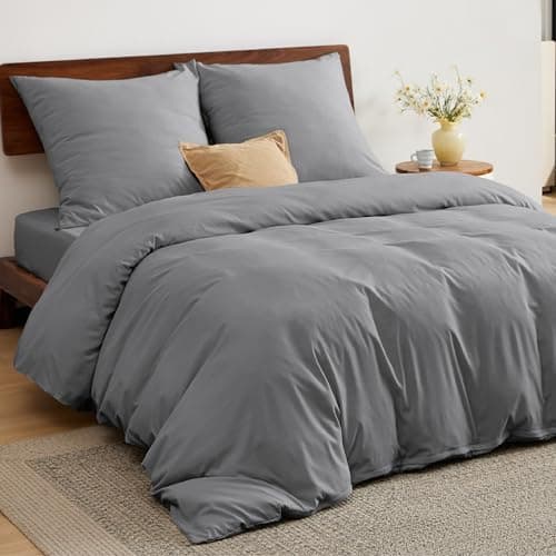 BEDSURE Bettwäsche 135x200 4‑teilig – Weiches Baumwoll‑Feeling Bettwäsche‑Set 135 x 200 cm, inkl. 2 Kissenbezüge 80x80,