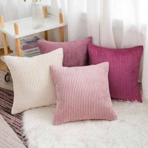 Softalker Kissenbezug 40x40 cm – 2er Set flauschig rosa, Dekokissenbezug für Sofa, Wohnzimmer & Schlafzimmer