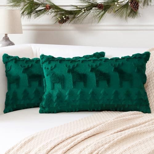 Artscope 2er-Set Kissenbezüge (40x40 cm) – weicher Kurzplüsch Wollsamt, Schneeflocke Creme Beige