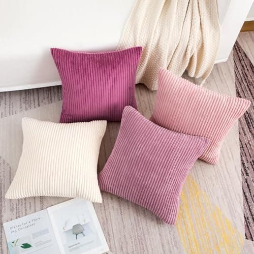 Softalker Kissenbezug 40x40 cm – 2er Set flauschig rosa, Dekokissenbezug für Sofa, Wohnzimmer & Schlafzimmer