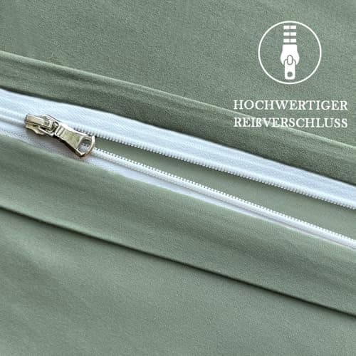 Kissenbezug 40x80 cm 2er Set – 100% Mikrofaser Beige, weich & bügelfrei mit Reißverschluss
