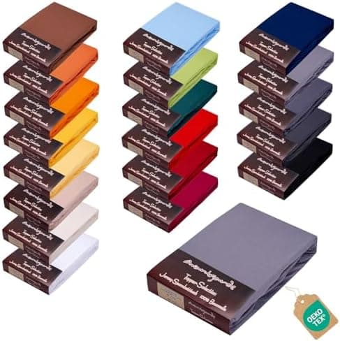 AVANTGARDE Spannbettlaken 180x200–200x220 cm, 40 cm Steg – 100% Jersey-Baumwolle 170 g/m², OEKO-TEX – passend für Boxspr
