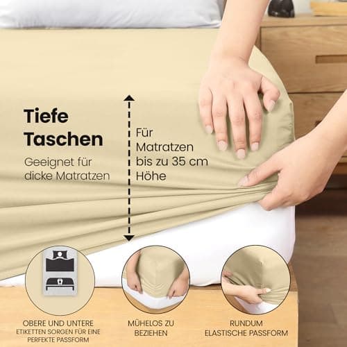 Utopia Bedding Spannbettlaken 180×200 cm – Grau, gebürstete Polyester‑Mikrofaser, OEKO‑TEX zertifiziert