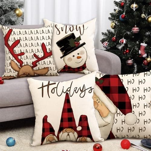 4er Set Kissenbezüge Weihnachten 40×80 cm – festliche Kissenhüllen für Sofa & Wohnzimmer