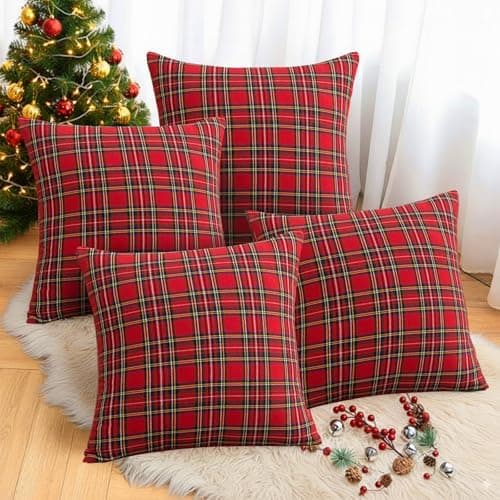 Kissenbezug Weihnachten 2er Set kariert 45×45 cm