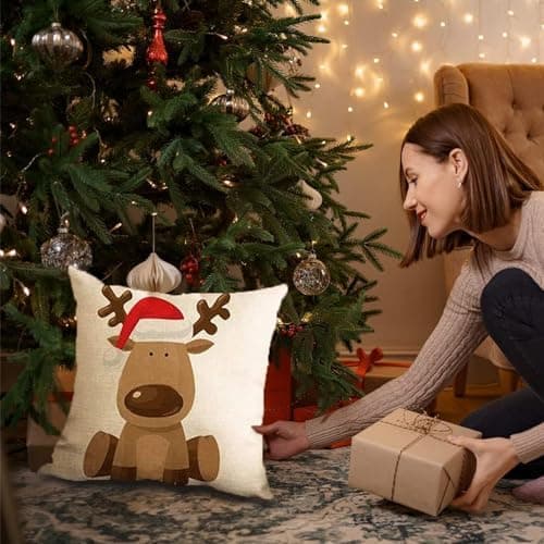 4er Set Kissenbezüge Weihnachten 40×80 cm – festliche Kissenhüllen für Sofa & Wohnzimmer