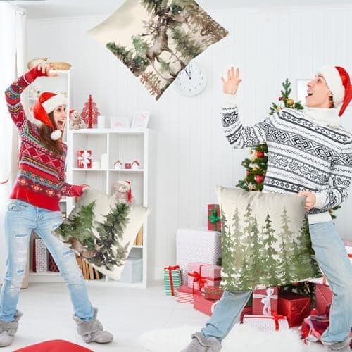 Aitsite 4er-Pack Weihnachts-Kissenbezüge 45 x 45 cm – Winterliche Dekoration für Sofa & Wohnzimmer