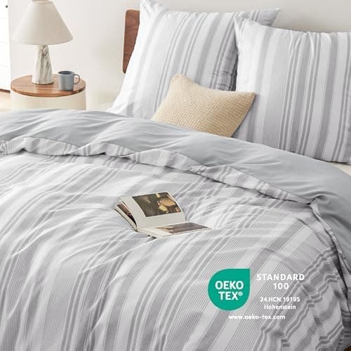 BEDSURE Bettwäsche-Set 135x200 (4-teilig) – Wendebettwäsche OEKO-TEX STANDARD 100 mit Reißverschluss, 2×80x80 Kissenbezü