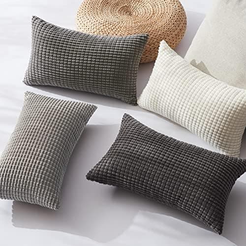 Topfinel Kissenbezüge 40x40 cm 4er-Set Rosa – Cord-Optik, flauschig, GRS‑zertifiziert