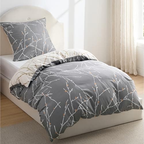 BEDSURE Bettwäsche-Set 135x200 (4-teilig) – Wendebettwäsche OEKO-TEX STANDARD 100 mit Reißverschluss, 2×80x80 Kissenbezü