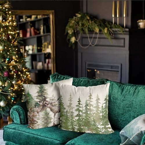 Aitsite 4er-Pack Weihnachts-Kissenbezüge 45 x 45 cm – Winterliche Dekoration für Sofa & Wohnzimmer