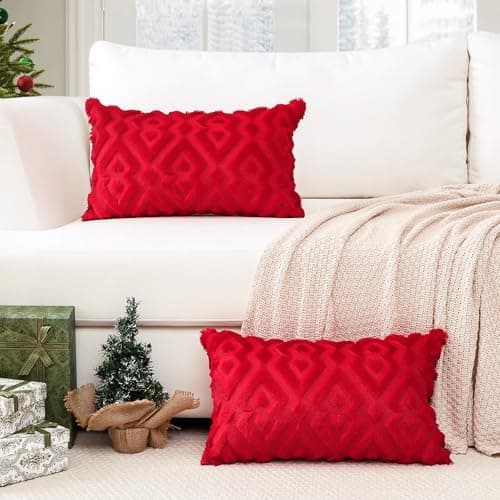 Artscope 2er-Set Kissenbezüge (40x40 cm) – weicher Kurzplüsch Wollsamt, Schneeflocke Creme Beige