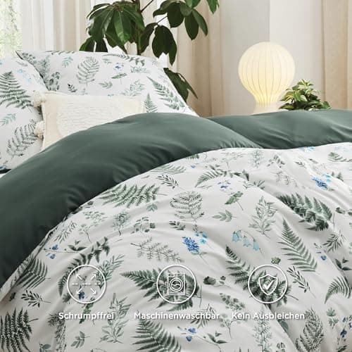 BEDSURE Bettwäsche-Set 135x200 (4-teilig) – Wendebettwäsche OEKO-TEX STANDARD 100 mit Reißverschluss, 2×80x80 Kissenbezü