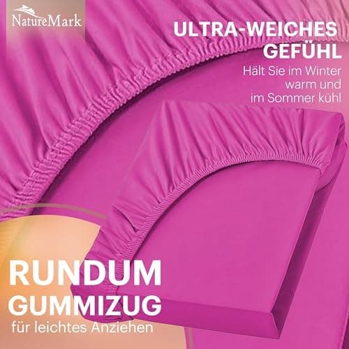 NatureMark Jersey-Spannbettlaken 2er-Pack – 100% Baumwolle, 90 x 200–100 x 200 cm, Creme/Natur