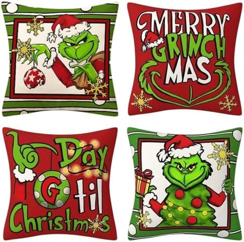 4er Set Kissenbezüge Weihnachten 40×80 cm – festliche Kissenhüllen für Sofa & Wohnzimmer